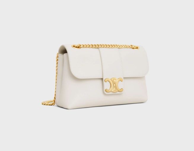 Celine medium VICTOIRE bag in supple calfskin white - Image 3