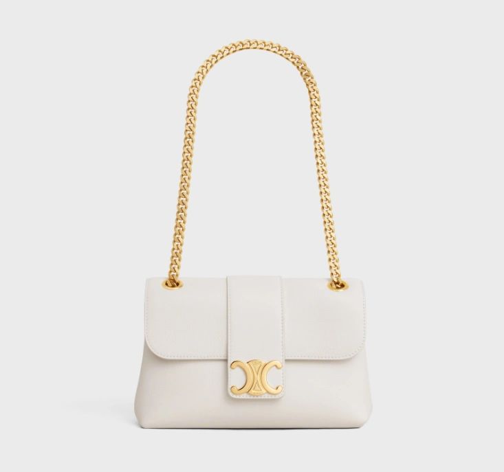 Celine medium VICTOIRE bag in supple calfskin white - Image 4