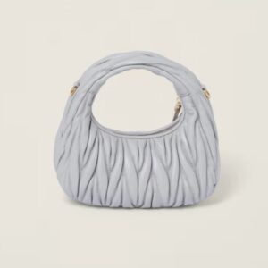 Miu Miu Wander matelassé nappa leather hobo silver bag