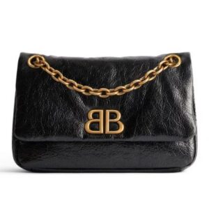 Balenciaga MONACO mini CHAIN BAG IN BLACK