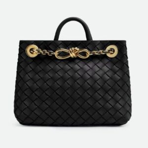 Bottega Veneta Small Andiamo With Chain black