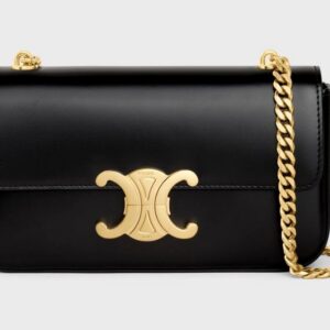 Celine CHAIN SHOULDER BAG CLAUDE IN SHINY CALFSKIN black
