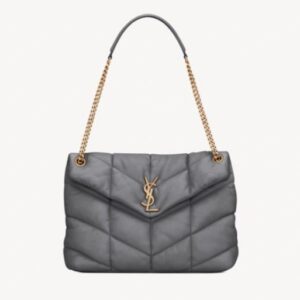 Saint Laurent PUFFER MEDIUM IN NAPPA LEATHER grey