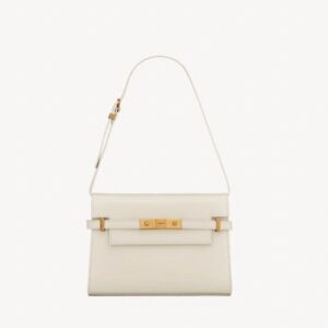 SAINT LAURENT Manhattan Small Bag in Box Saint Laurent Leather White Full Set Authentic