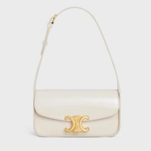Celine SHOULDER BAG TERENCE IN PATENT CALFSKIN white