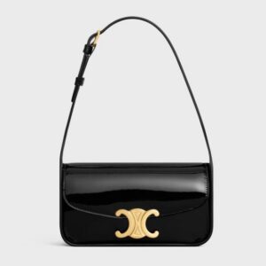Celine SHOULDER BAG TERENCE IN PATENT CALFSKIN black