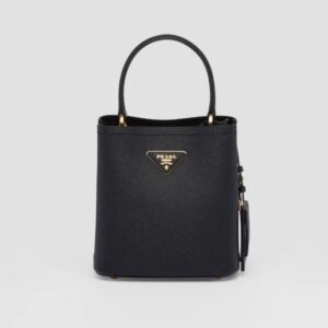 Prada Panier Medium Saffiano Leather Bag black