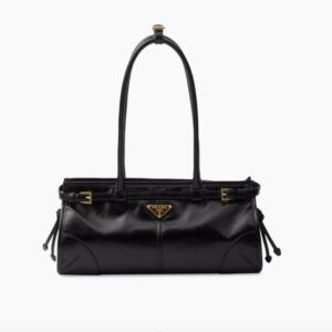 Prada medium Naplak leather handbag black