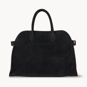 The Row Soft Margaux 15 Bag in Suede black