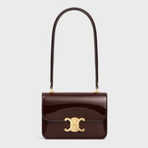 Celine teen Garance bag in patent Calfskin dark brown