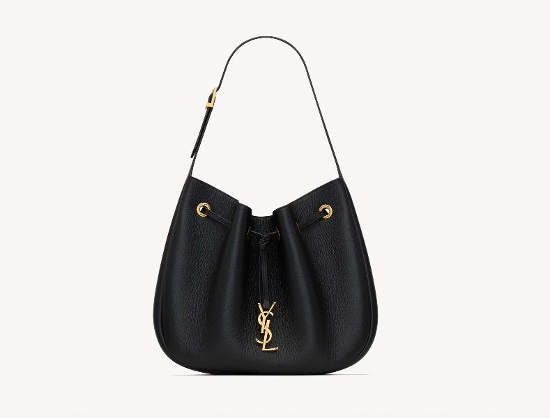 Saint Laurent Paris VII small Hobo IN GRAINED LEATHER black