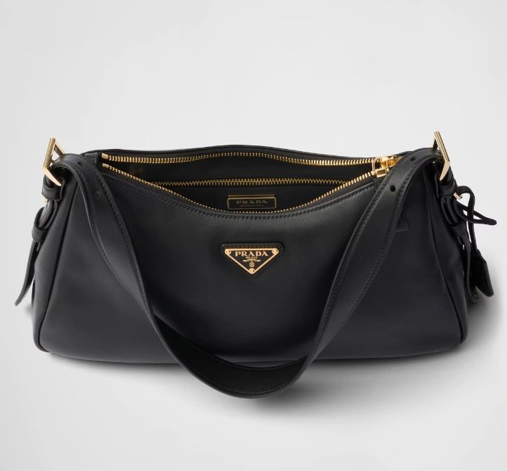 Prada Aimée medium leather shoulder bag black - Image 4