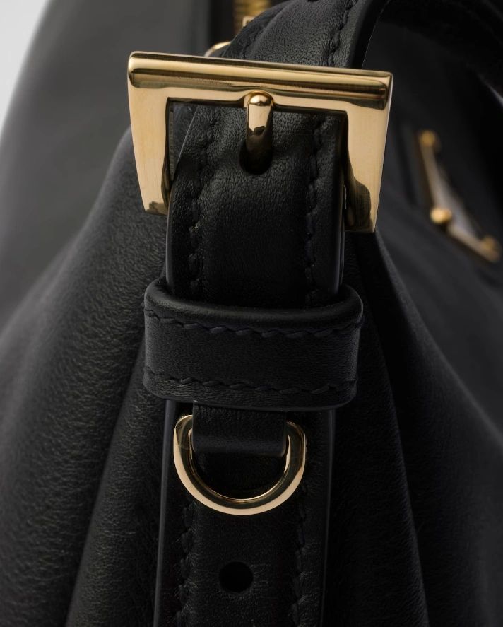 Prada Aimée medium leather shoulder bag black - Image 5