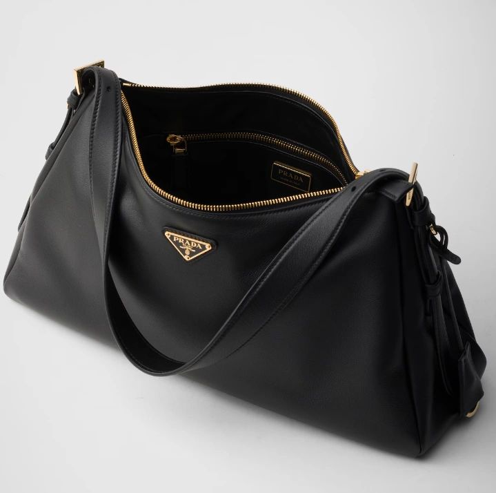 Prada Aimée large leather shoulder bag black - Image 3