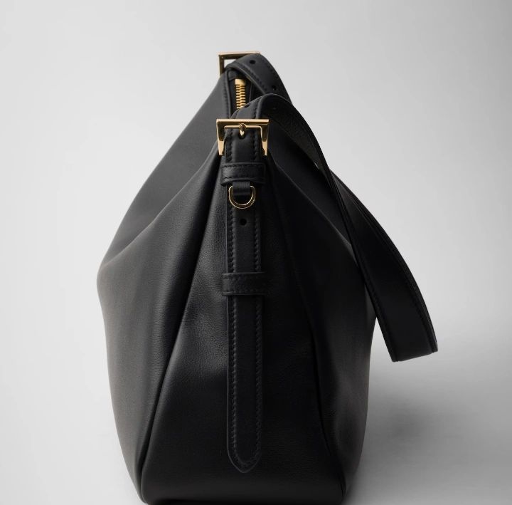 Prada Aimée large leather shoulder bag black - Image 6