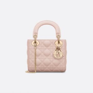 Mini Lady Dior Bag Cannage Lambskin pink