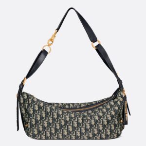 Dior Medium D-Journey Bag Blue Oblique Jacquard