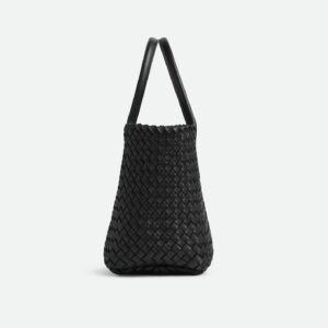 Bottega Veneta Cabat Leather Tote Bag Intrecciato small black