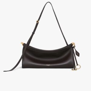 Alaia LE CLICK EAST WEST Medium Shoulder Bag Smooth Leather Dark Brown Gold Hardware 30cm New