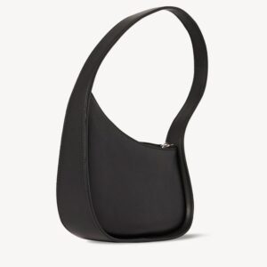 The Row Half Moon Bag Smooth Leather Shoulder Bag Black 7.75 in. New W1249L52BLPL