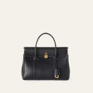 Loro Piana Loom L25 Calfskin Bag – Black / Sun Gold (Brand New)