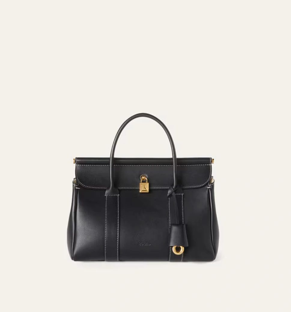 Loro Piana Loom L25 Calfskin Bag – Black / Sun Gold (Brand New)