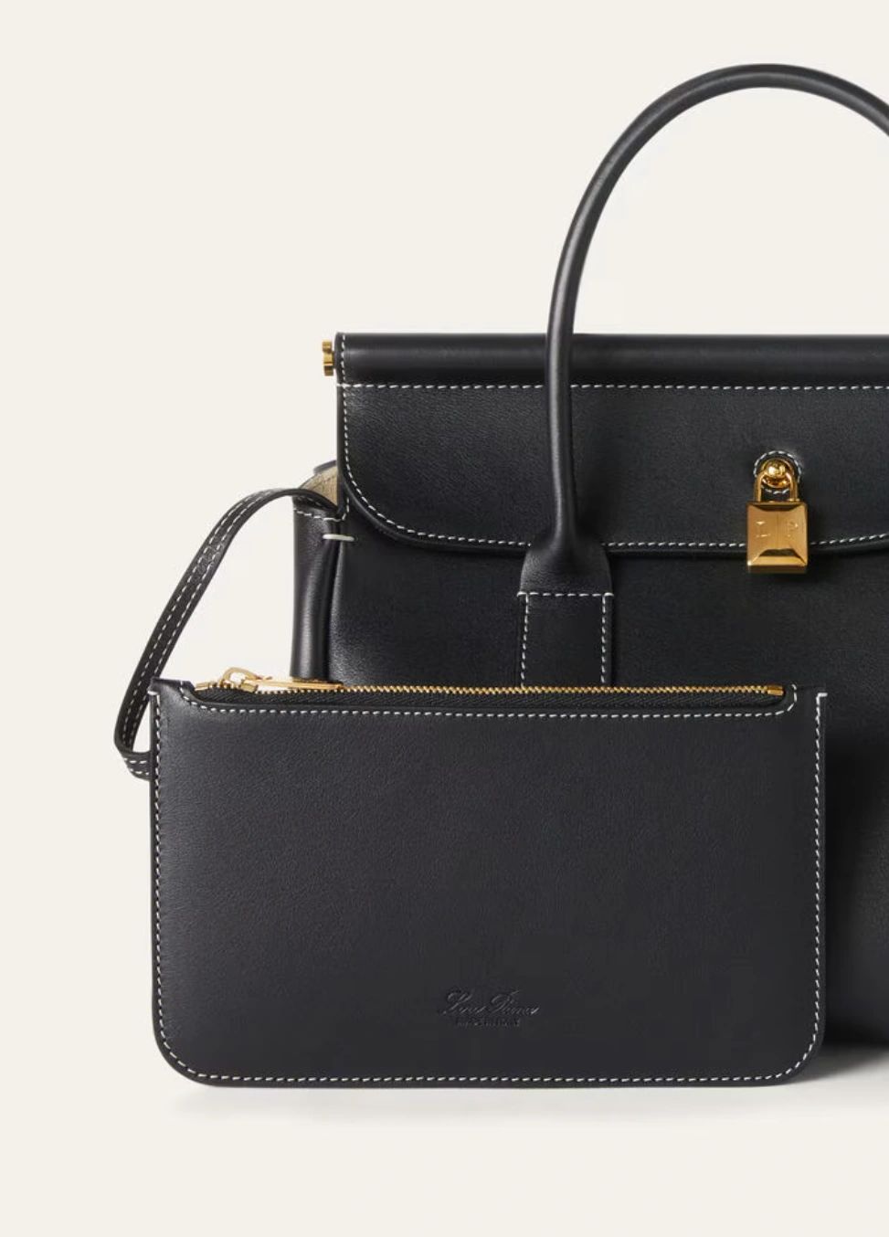 Loro Piana Loom L25 Calfskin Bag – Black / Sun Gold (Brand New) - Image 2