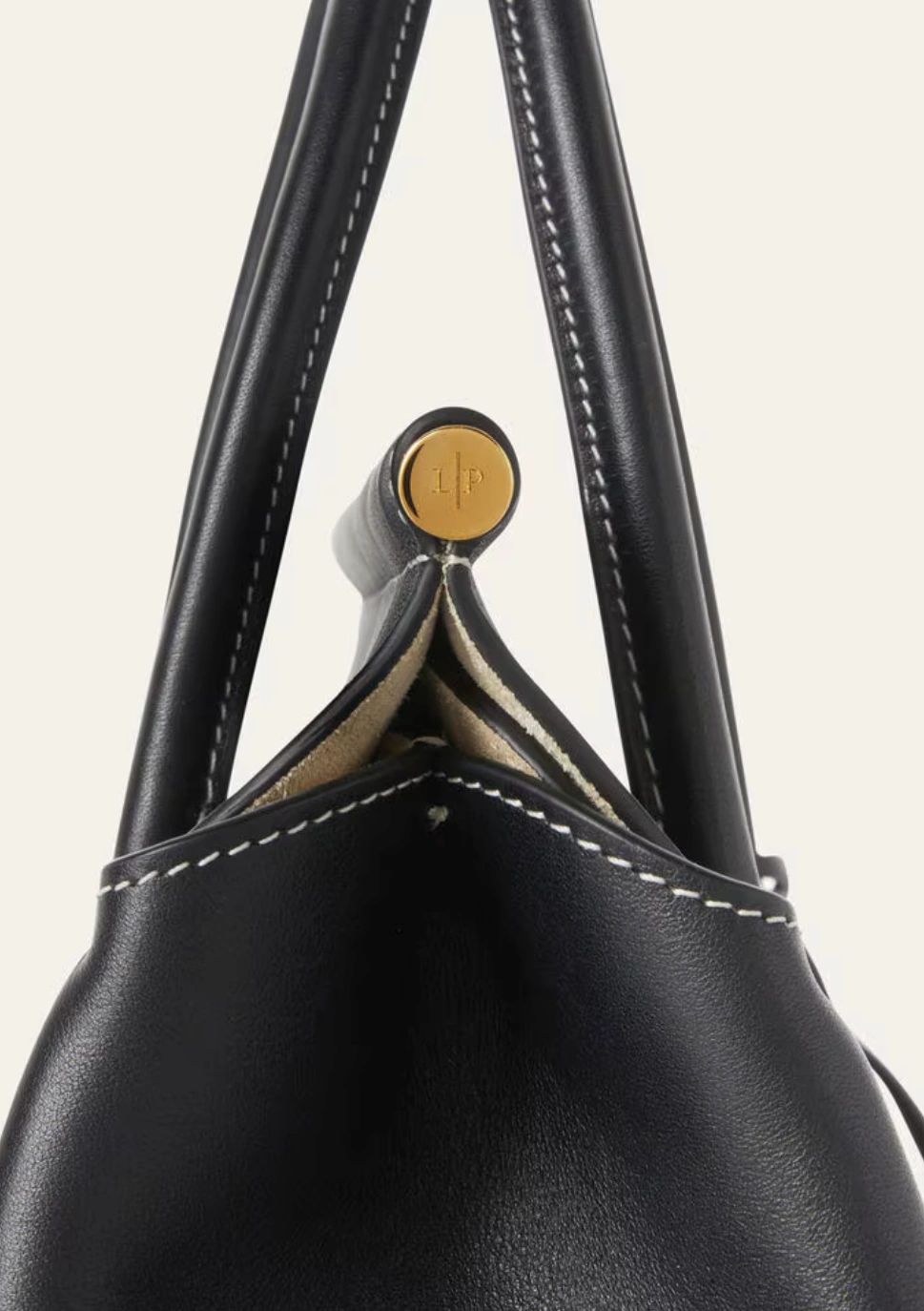 Loro Piana Loom L25 Calfskin Bag – Black / Sun Gold (Brand New) - Image 4