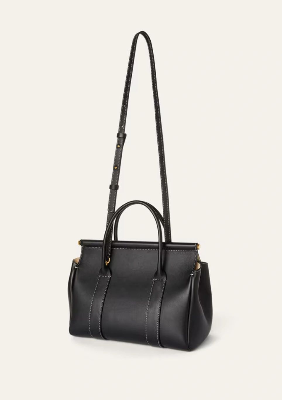 Loro Piana Loom L25 Calfskin Bag – Black / Sun Gold (Brand New) - Image 3