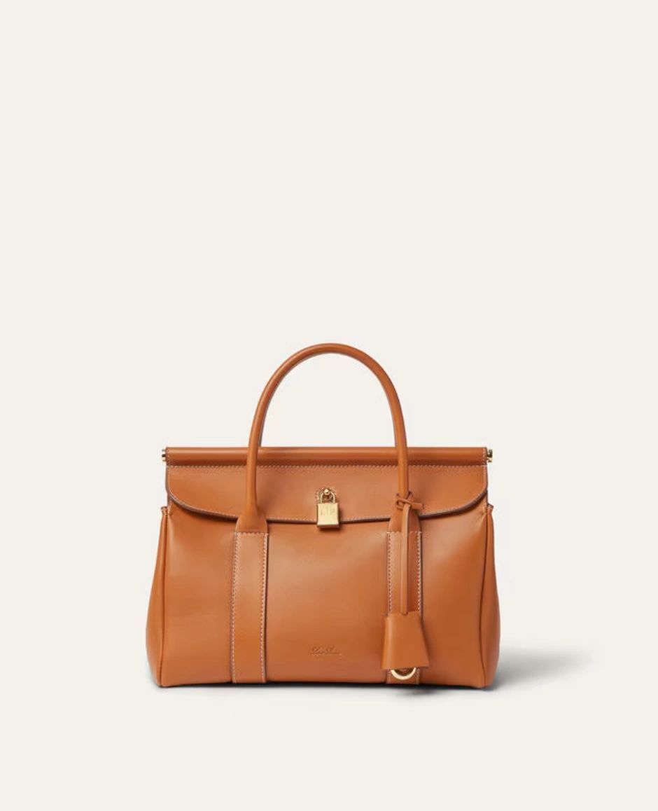 Loro Piana Loom L25 Calfskin Bag – Warm Tan / Sun Gold (Brand New)