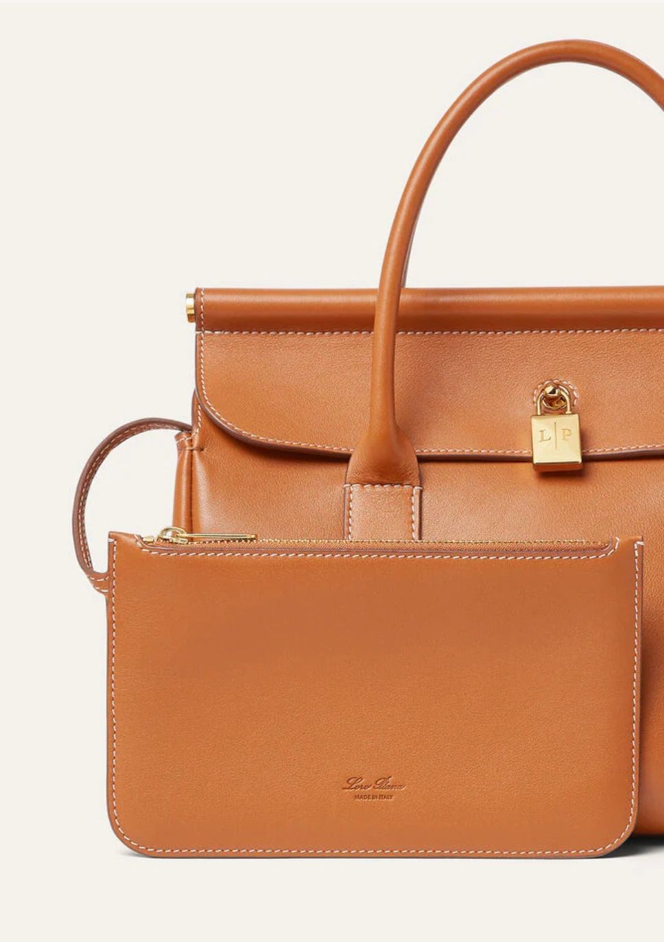 Loro Piana Loom L25 Calfskin Bag – Warm Tan / Sun Gold (Brand New) - Image 5