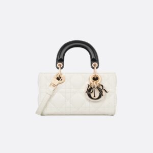 Dior Lady D-Joy Micro Bag Two-Tone Latte and Black Cannage Lambskin