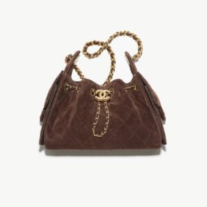 100% Authentic Chanel 25 Mini Hobo Bag in Dark Brown Brand new
