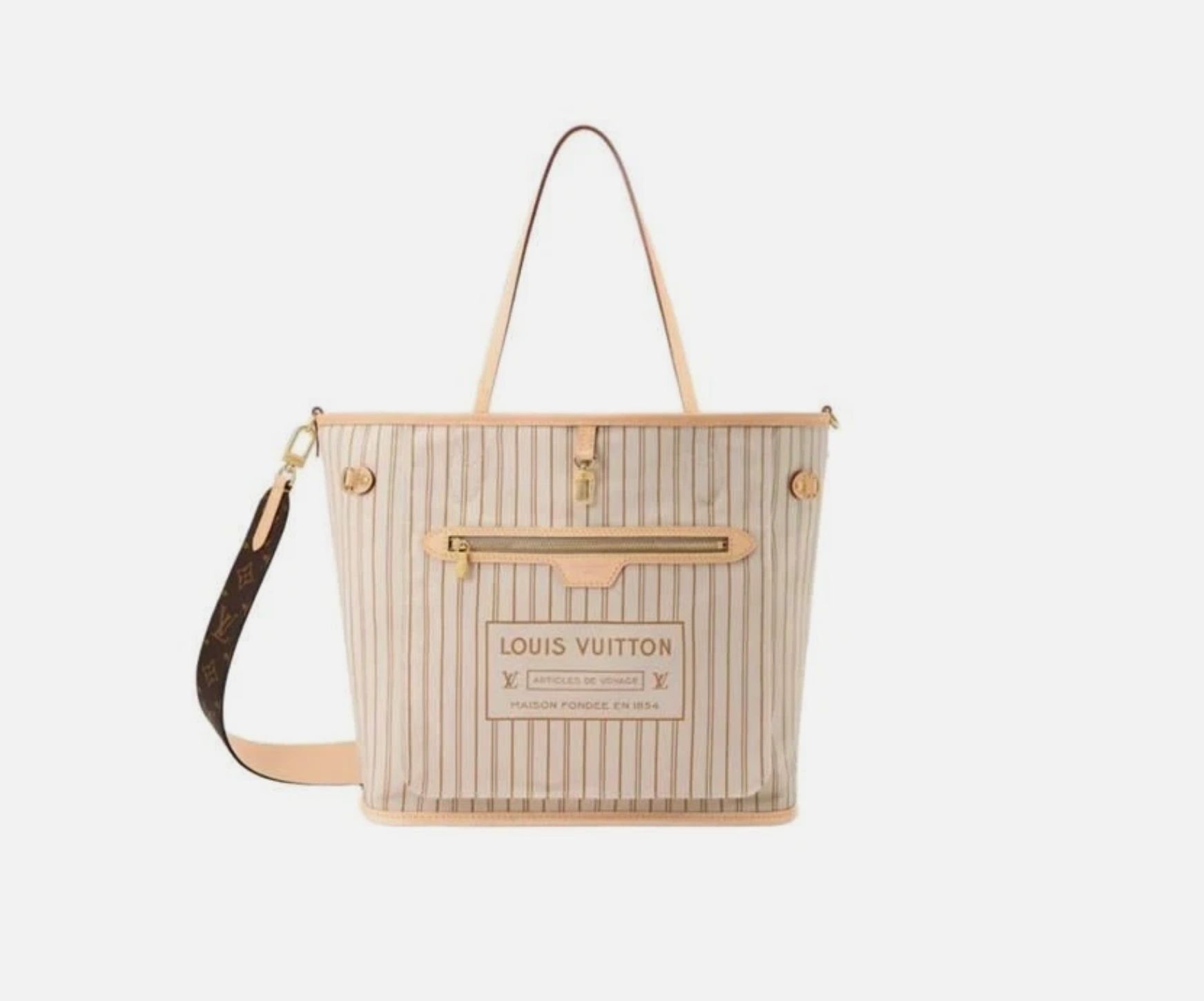 Louis Vuitton Neverfull Bandoulière Inside Out MM White – Brand New - Image 2