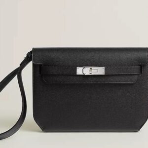 Hermes Kelly depeches 25 pouch black