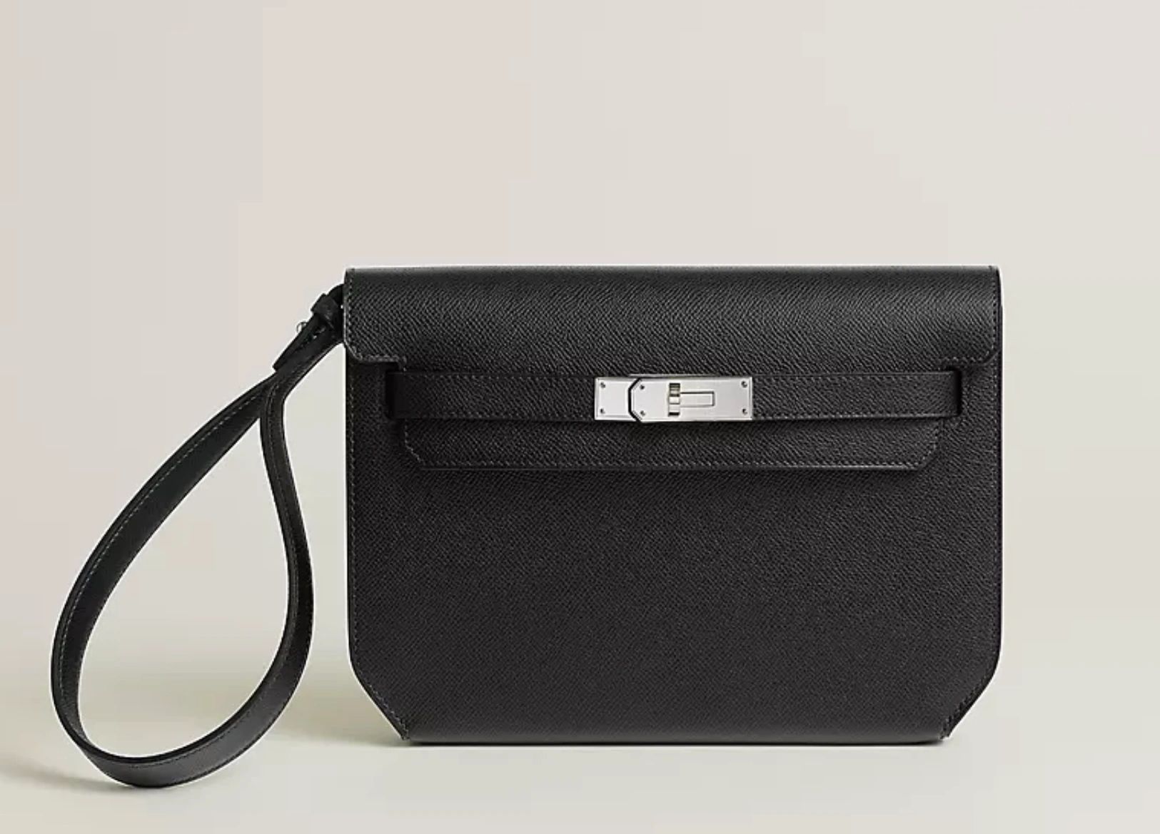 Hermes Kelly depeches 25 pouch black