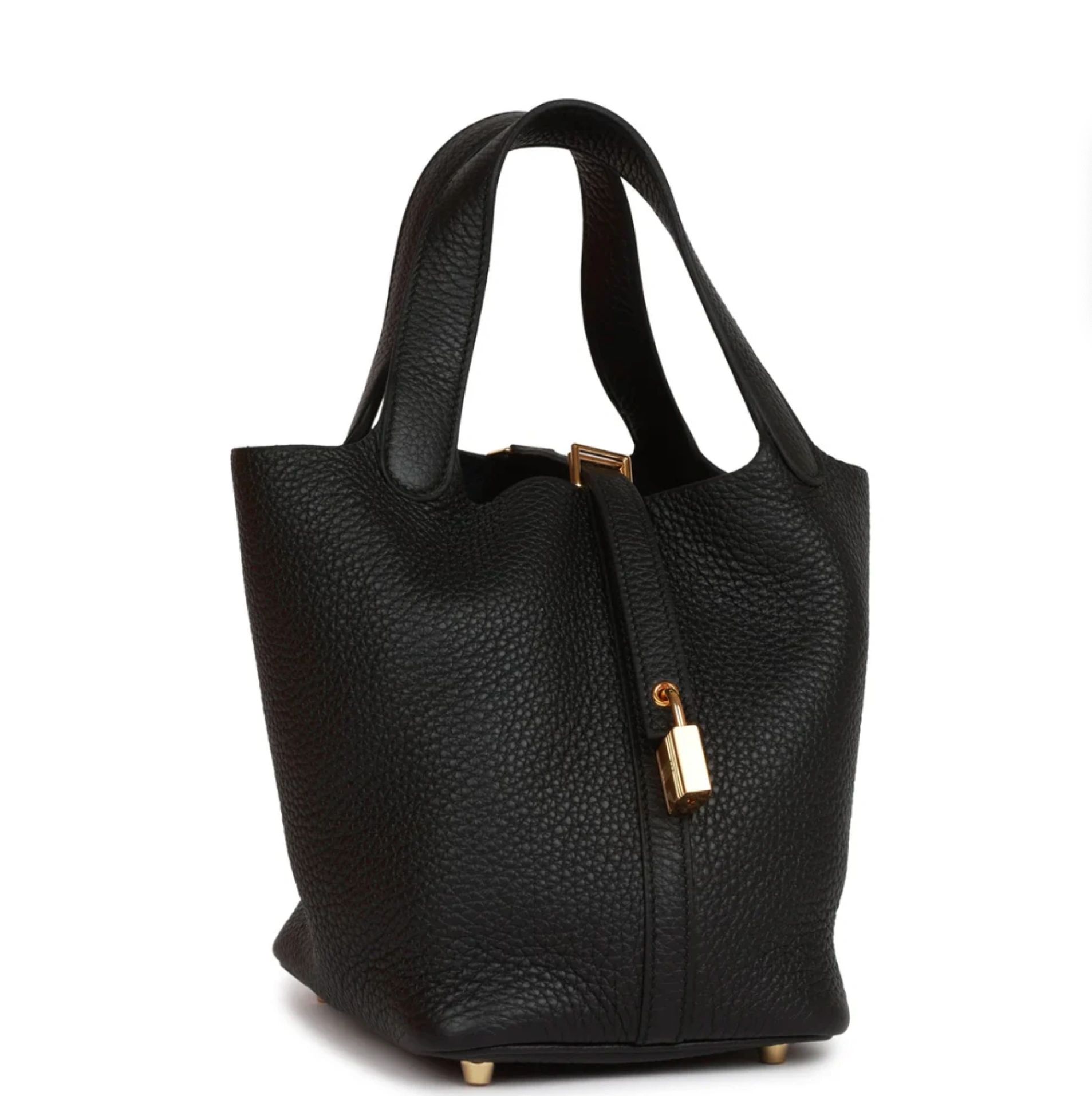 Hermès Picotin Lock 18 Black Clemence Gold Hardware - Image 5