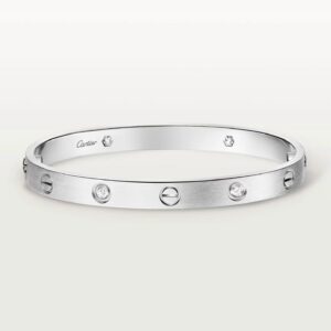 Cartier LOVE Bracelet, Classic Model – 18K White Gold, Size 19
