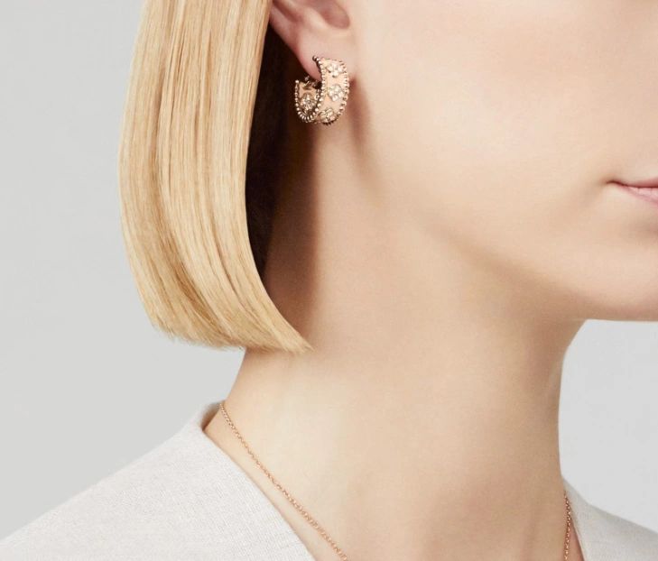 Van Cleef & Arpels Perlée Clovers 18K Rose Gold Hoop Earrings - Image 3