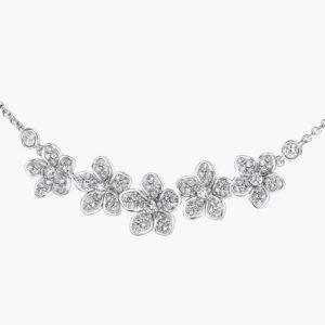 Graff Wild Flower Diamond Line Pendant in White Gold – 0.81ct Diamond | Elegant Floral Luxury Necklace