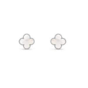Van Cleef & Arpels Vintage Alhambra earrings 18K white gold, Mother-of-pearl