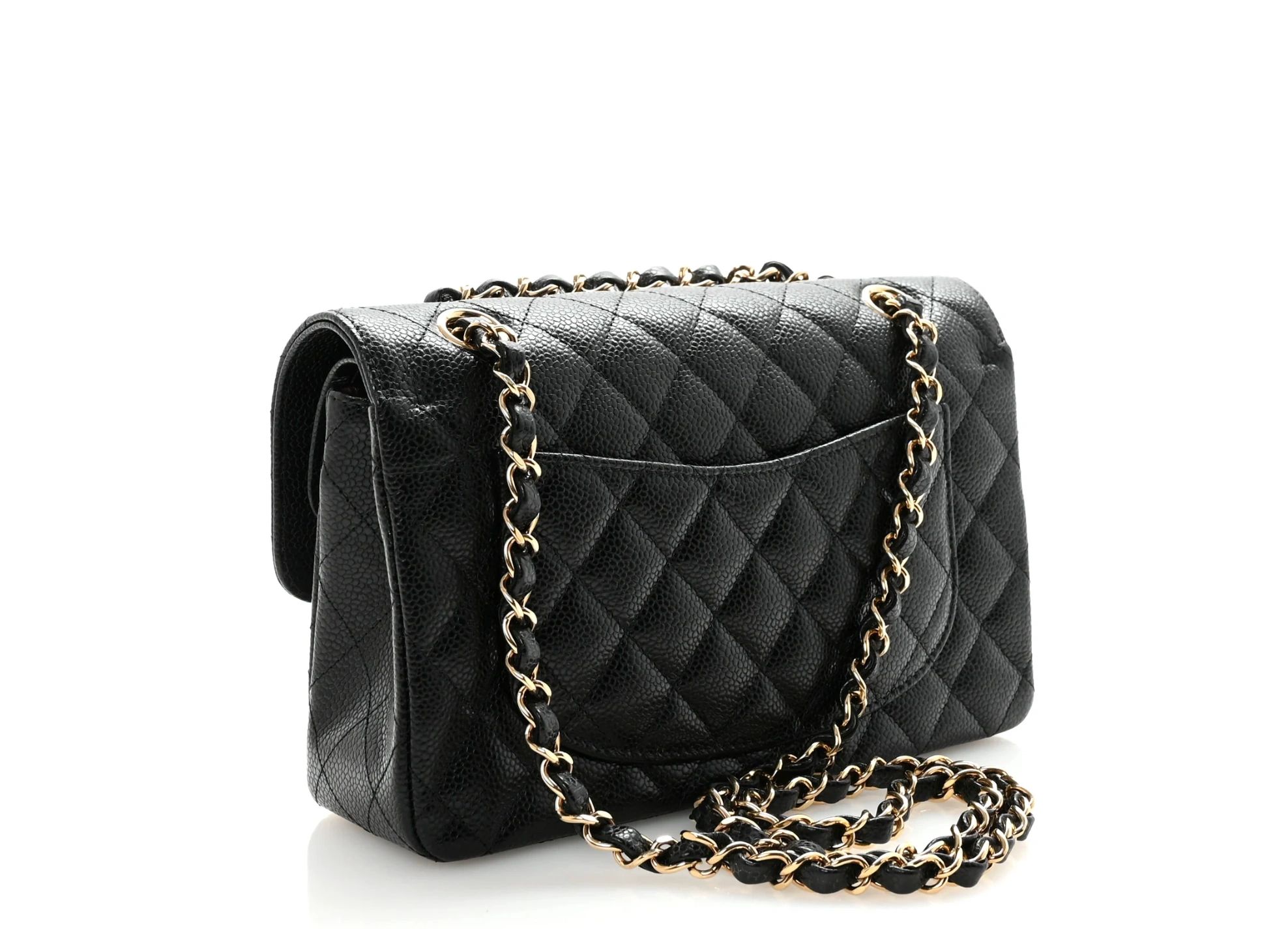 Chanel Classic Medium Double Flap Bag Black Caviar Leather Gold Hardware — Timeless CC Shoulder Bag — Made in Franc - Image 2