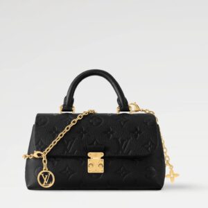 Louis Vuitton Nano Madeleine M12144 Black Leather Handbag, Women's Crossbody & Top Handle Bag