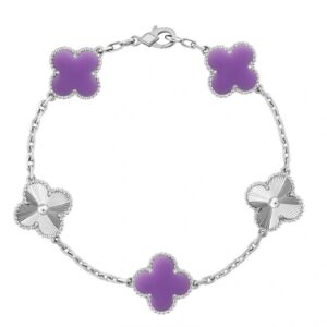 Van Cleef & Arpels Vintage Alhambra 5 Motifs Bracelet White Gold