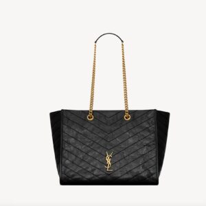 Saint Laurent NIKI shopping in vintage leather color black