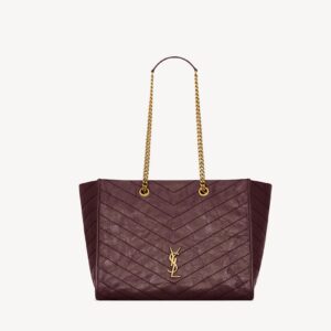 Saint Laurent NIKI Shopping Bag in Vintage Leather Red