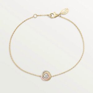 Cartier Trinity Bracelet on Chain with Diamond in 18K Tricolor Gold – Ref. B6068017