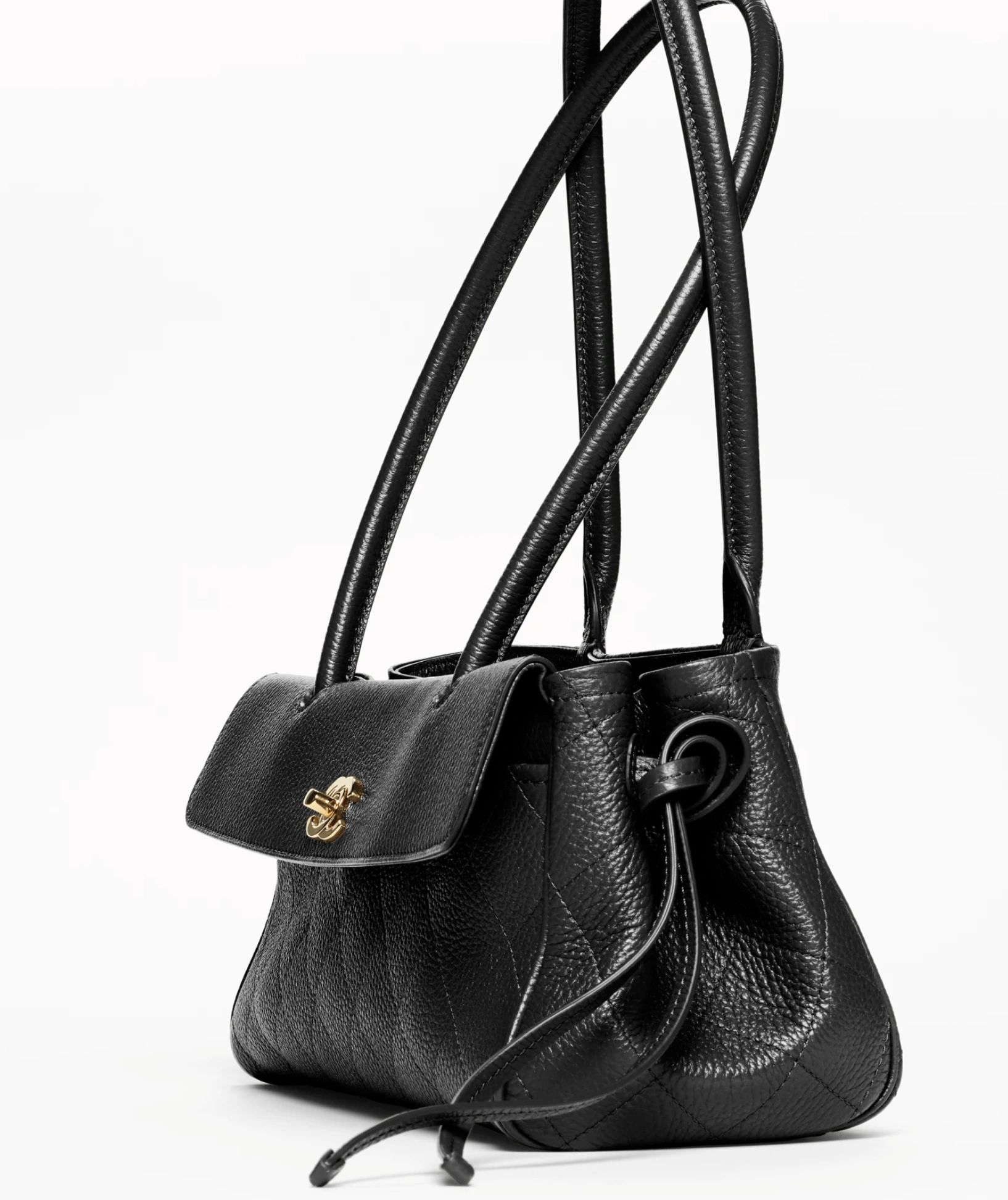 Chanel Small Shopping Bag Grained Calfskin & Gold-Tone Metal Black - Image 3
