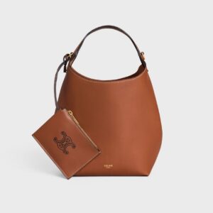 Celine Small Hobo Bag in Supple Smooth Calfskin Tan | Authentic Luxury Designer Shoulder Bag