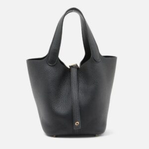 Hermès Picotin Lock 18 Black Clemence Gold Hardware
